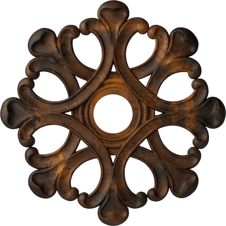 Ekena Millwork Angel Ceiling Medallion (Fits Canopies up to 4 3/8"), Hand-Painted Rust, 20 7/8"OD x 3 5/8"ID x 1"P CM20ANRUS